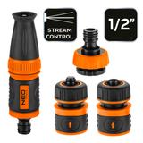 Zestaw ze zraszaczem prostym, złaczkami i przyłaczem do kranu 1/2"