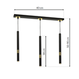lampa wisząca Monza 3xG9 czarno/złota MLP6334 Milagro