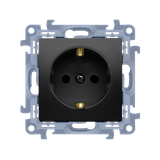 Simon 10 Gniazdo pojedyncze Schuko z. śrub. 6A czarny