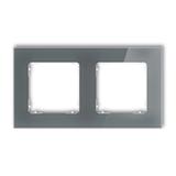 ICON Ramka uniwersalna podwójna kwadratowa - efekt szkła (ramka: grafitowa; spód: biały) grafitowy