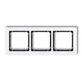 DECO Ramka uniwersalna potrójna - efekt szkła (ramka: biała; spód: czarny)