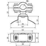 Wspornik do pręta uziemiającego 16 mm, do rury spustowej, stal nierdzewna NIRO