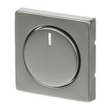 PURE Pokrywa z pokrętłem i lampką neonową Podwyższona konstrukcja Do ściemniaczy Busch-Dimmer stal s