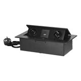 Gniazda meblowe wpuszczane w blat z płaskim frezowanym rantem ładowarką USB i przewodem 1,5m OR-GM-9