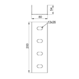 LC70H50 Łącznik ceownika 4,0 mm