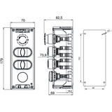 KASETA KOMPLETNA 4-OTWOROWA NAP B,2KLZ/C,2KLZ/C,LZ I 2 PRZEP.M20