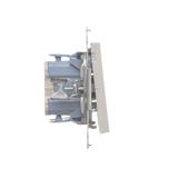 Simon 55 Przycisk zwierny podwójny zwierny bez piktogramu szybkozłączka Jasnoszary mat