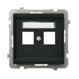 SONATA Obudowa gniazda podwójnego typu Keystone prosta - kolor czarny metalik