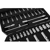 Zestaw kluczy 55 elementów 1/4", satynowy