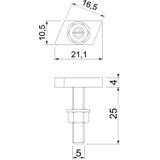 CL20HB M5x25 ZL Śruba z łbem młoteczkowym
