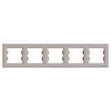 Asfora, ramka 5-krotna, pozioma, brąz