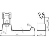 Wspornik dachowy z DEHNgrip, stal nierdzewna NIRO