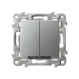 SZAFIR Łącznik podwójny schodowy z podświetleniem niebieskim - kolor srebro