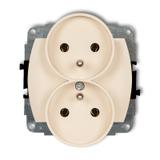 TREND Mechanizm gniazda podwójnego do ramki poziomej z uziemieniem 2x(2P+Z) (przesłony torów prądowy