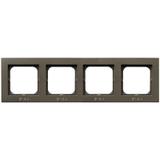SONATA Ramka poczwórna do łączników IP-44 - kolor czekoladowy metalik