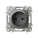 SZAFIR Gniazdo pojedyncze z uziemieniem schuko - kolor szary mat
