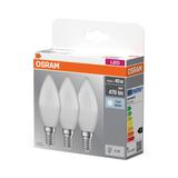 Żarówka LED x3 B37 Świeczka E14 4.9W = 40W 470lm 4000K Neutralna 180° BASE Osram