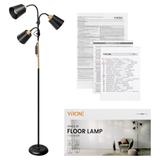 GRACE 3P, potrójna lampa podłogowa, 3xE27, max. 3x18W, 192 cm, czarna