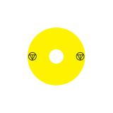 Ex9P1 H S9EMS Naklejka wyłącznika awaryjnego do Ex9P1 H średnica 90mm samoprzylepna żółta symbol ES