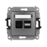 ICON Ładowarka USB podwójna USB C + USB A, 20W max. grafitowy 11ICUSB-8 KARLIK