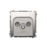 Simon Basic Gniazdo antenowe R-TV-DATA 1x wejście: 5–862 MHz srebrny mat