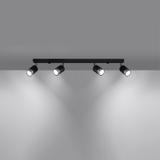 Lampa Plafon NERO 4 czarny/chrom SUFITOWA