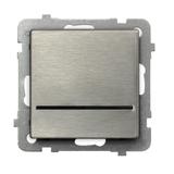 SONATA STAL INOX Łącznik pojedynczy jednobiegunowy z podświetleniem niebieskim kolor stal inox ŁP-1RMS/m/37 OSPEL