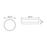 Ideus plafon zewnętrzny LED Aron C 12W 1200lm 4000K czarny O17,5cm IP65 03800