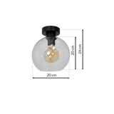 Milagro plafon Sofia Clear E27 czarny MLP6573