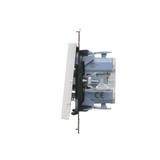 Simon 55 Przycisk zwierny podwójny zwierny bez piktogramu szybkozłączka Biały mat