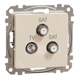 Sedna Design & Elements Gniazdo antenowe TV-SAT-SAT końcowe 4dB beżowy SDD112481S Schneider