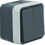 BERKER W.1 Łącznik świecznikowy przyciskowy osobne zaciski wejśc. kompletny IP55 szary 50753515 HAGE