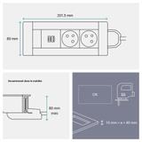 INCARA: MULTILINK - 2X2P+Z / USB A+C - 2,0 M-BIAŁY, Legrand