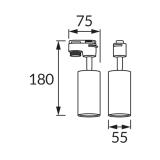Oprawa do zamontowania na szynoprzewodzie DARIA TRA GU10 BLACK