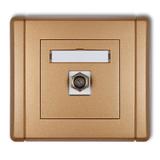 FLEXI Gniazdo antenowe pojedyncze typu F (SAT) pozłacane złoty metalik