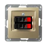 IMPRESJA Gniazdo głośnikowe podwójne - kolor złoty metalik