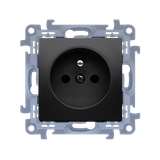 Simon 10 Gniazdo pojedyncze z/u szybkozłączka czarny mat 16A 250V