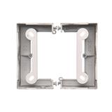 Simon Basic Neos Puszka natynkowa pojedyncza składana do ramek Basic NEOS. Głębokość 40 mm. (1 szt. PSCS/.. = 2 elementy) stal inox PSCS/21 KONTAKT