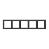 Simon 10 Ramka 5-krotna - uniwersalna poziom i pion czarny