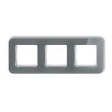 ICON Ramka uniwersalna potrójna zaokrąglona - efekt szkła (ramka: grafitowa; spód: biały) grafitowy