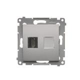 Simon 54 Gniazdo HDMI srebrny mat