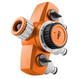 Rozdzielacz trójzaworowy, 2 wyjścia z blokadą, jedno z wyłącznikiem czasowym