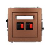 DECO Mechanizm gniazda głośnikowego podwójnego brązowy metalik