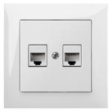 GPT SENTIA 2xRJ45 komputerowe białe  IP 20 biała