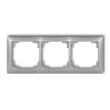 DECO Ramka uniwersalna potrójna z tworzywa DECO Soft srebrny metalik
