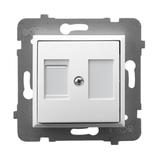 ARIA Obudowa gniazda pojedynczego z przesłoną typu Keystone prosta - kolor biały