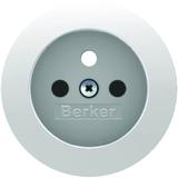 BERKER R.1/R.3 Płytka czołowa z przysłonami styków do gniazda z uziemieniem biały 3965762089 HAGER