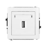 DECO Mechanizm gniazda pojedynczego USB A-A 2.0 biały