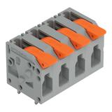 Złączka do płytek drukowanych dźwignia 4mm2 RM 7,5mm 4-bieg szara /70szt./ 2604-1304 WAGO