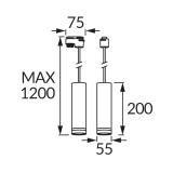 Oprawa do zamontowania na szynoprzewodzie ZULA TRA 20 GU10 BLACK